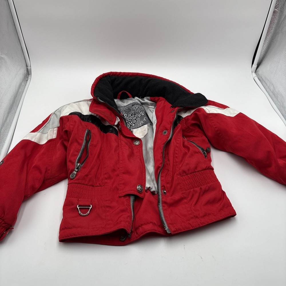 Spyder Picabo Snow Jacket Girl Youth 5-7 Red White Skiing Sledding Winter Sports